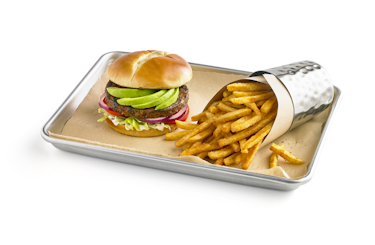 Photo of new black bean burger.