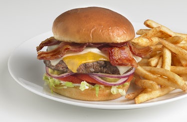 The MVB, served on a plate with seasoned fries.